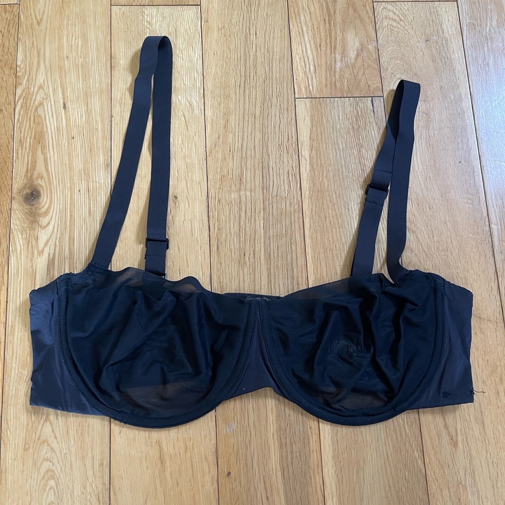 SKIMS Black Sheer Underwire Bra